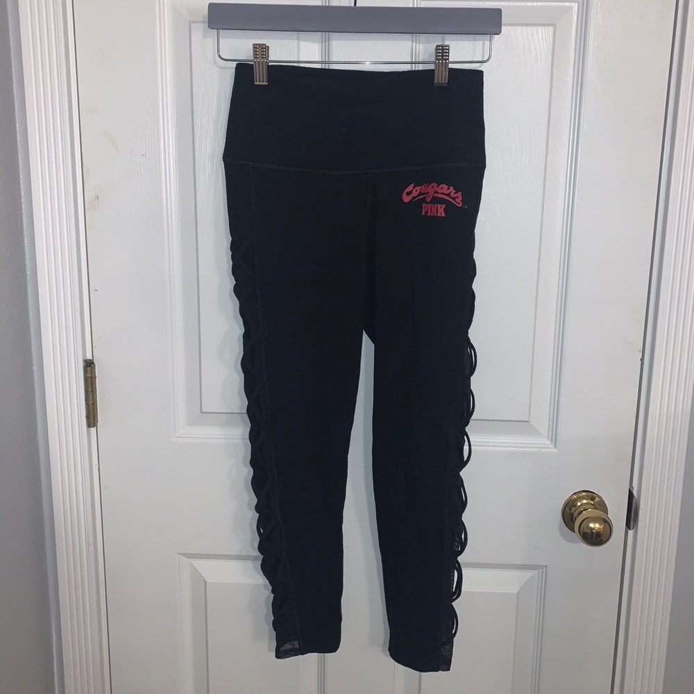 PINK Leggings -WSU Cougars , size small